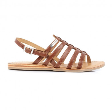 Sandales spartiates a entre doigts pour femme Heripo tan 07494