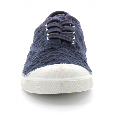 Tennis à lacet broderie pour adulte navy-blue du 36 au 41