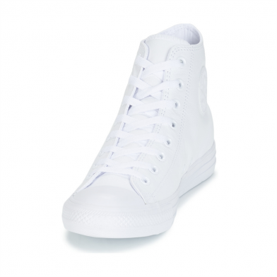 Chaussures montantes à lacet en cuir pour adulte Chuck Taylor All Star Leather monoblanc 1t406
