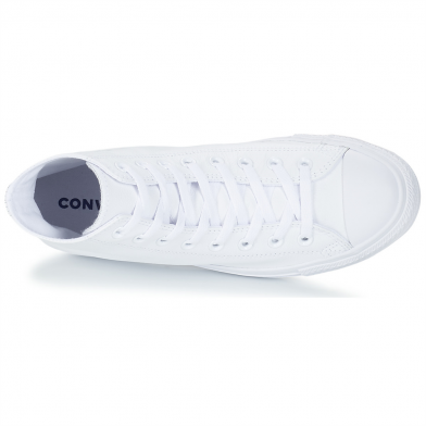 Chaussures montantes à lacet en cuir pour adulte Chuck Taylor All Star Leather monoblanc 1t406
