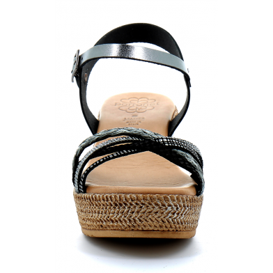 porronet sandale noir noire plomb