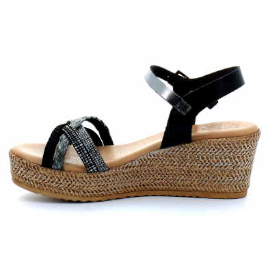 porronet sandale noir noire plomb