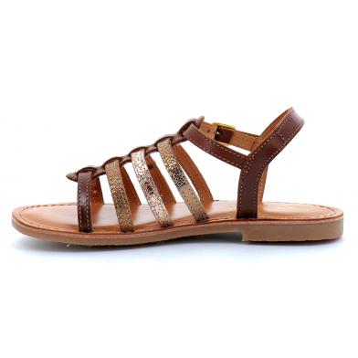 Sandales pour fille Mongue tan-or 19380
