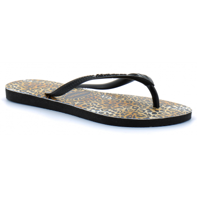 Tong pour femme Slim Leopard black 4145480.1069