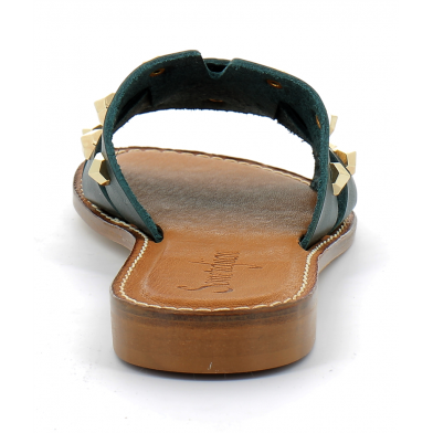 Sandale en cuir pour femme SILVIA vert petrolio
