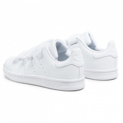 Chaussures de sport à scratch pour enfant stan smith blanc fx7535