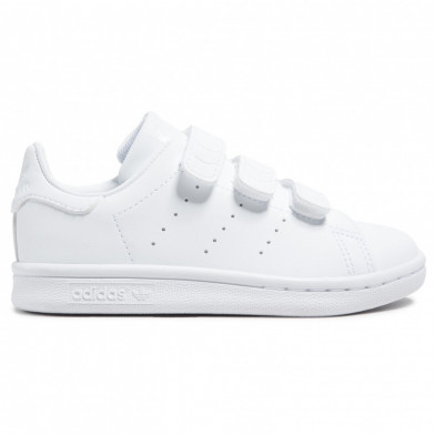 Chaussures de sport à scratch pour enfant stan smith blanc fx7535