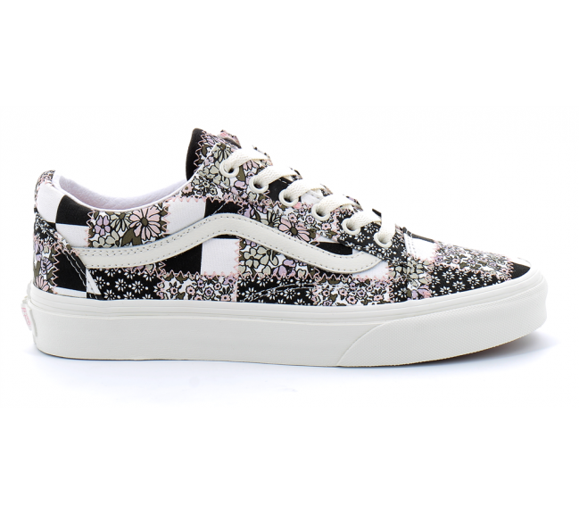patchwork floral vans