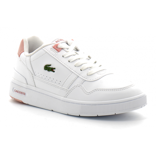 lacoste sneakers t-clip enfant white light pink 42suc0004-1y9