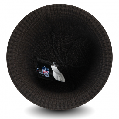 logo de la nfl équipe waffle black cuff beanie hat noir osfm
