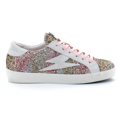 Basket mode basse à lacet pour femme Catri rose-glitter 7598