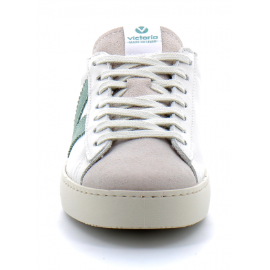 Baskets basses à lacets en cuir pour femme 1126142 jade