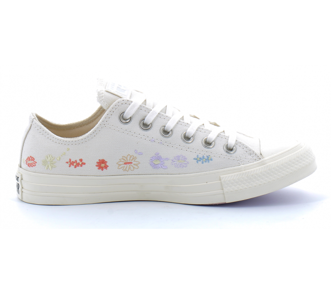 chuck taylor all star embroidered floral egret/black a01595c