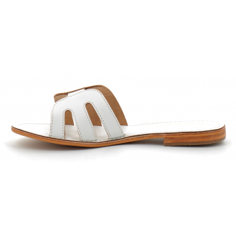 Mules pour femme en cuir Damia blanc 23998