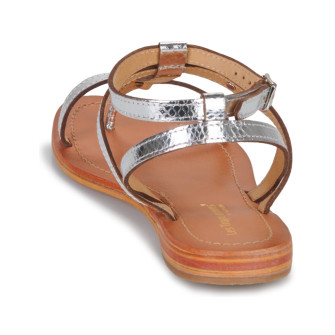 Sandales pour femme bride cheville en cuir Hilan argent 63508