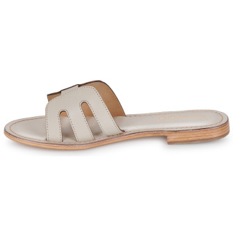 Mules pour femme en cuir Damia creme 63080