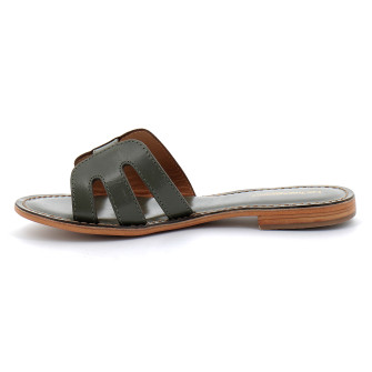 Mules pour femme en cuir Damia tilleul 42275.