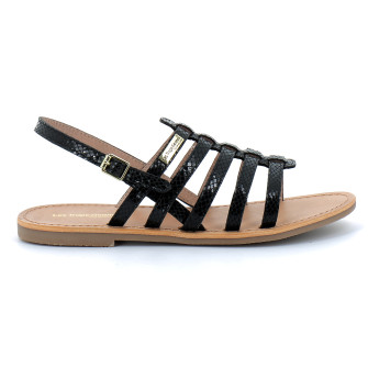 Sandales spartiates pour femme Hikano noir/serpent 63505