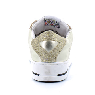 Basket mode basse à scratch pour femme GAREN blanc-or 10430