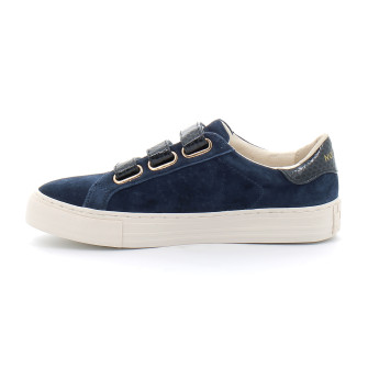 Basket mode à scratch en cuir pour femme ARCADE STRAPS PERFOS navy ongfge0405