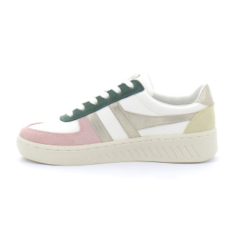 Baskets à lacets pour femmes Grandslam white/pink clb207wa