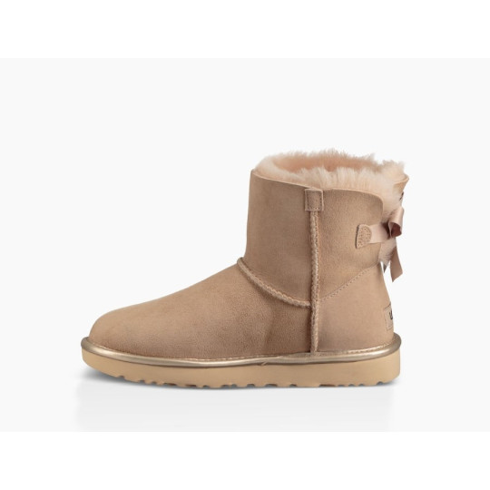 ugg mini bailey bow ii metallic driftwood 1019032