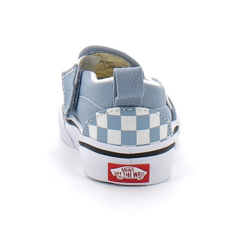 Chaussures basses sans lacets à elastique pour enfant Checkerboard Slip-On dusty blue vn000ubsdsb1