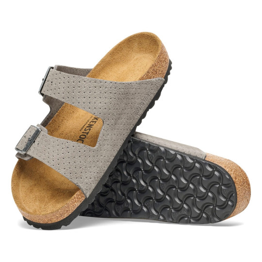 Sandale arizona en suede perforé pour adulte dots stone 1027019