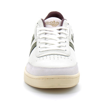 Baskets En Cuir pour adulte Contact Leather blanc-kaki cmb261on