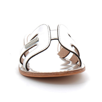 Mules pour femme en cuir Damia argent 330022