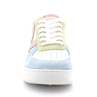 Baskets basses multicolores à lacets pour femme 1258214 celeste