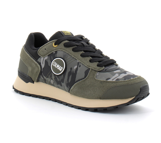 Baskets à lacets pour homme Travis green-black travis-c-028-24aw