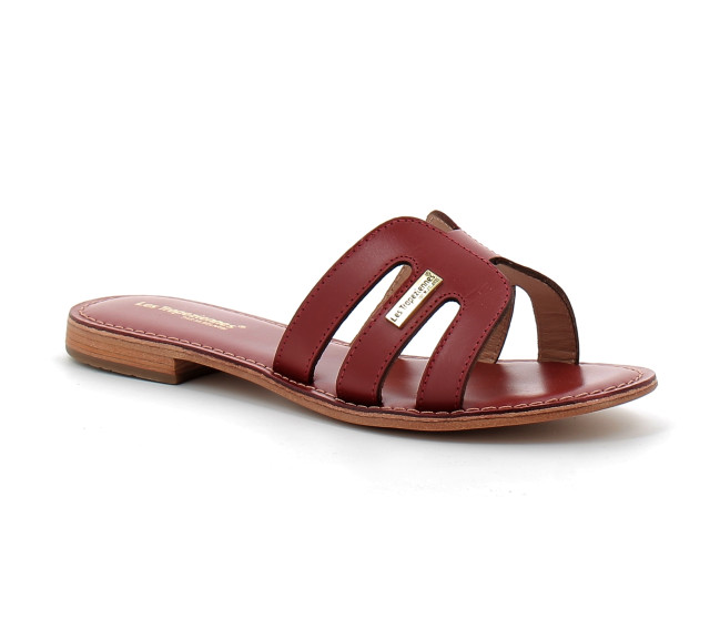Mules pour femme en cuir Damia rouge 330626