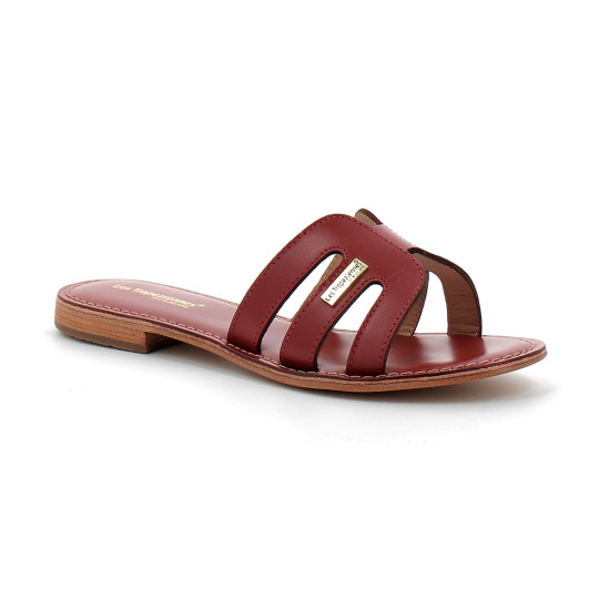 Mules pour femme en cuir Damia rouge 330626