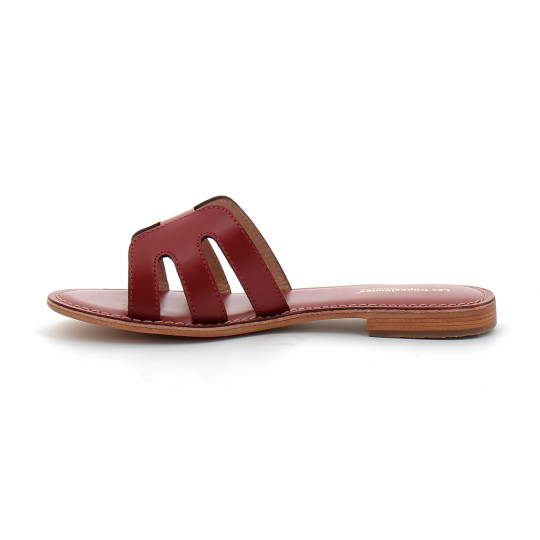 Mules pour femme en cuir Damia rouge 330626