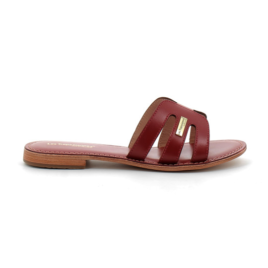 Mules pour femme en cuir Damia rouge 330626
