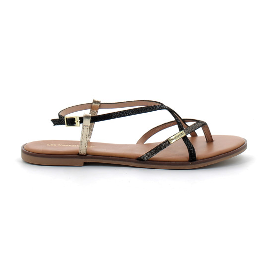 Sandales femme à entre-doigts Monagum noir-multi 330725