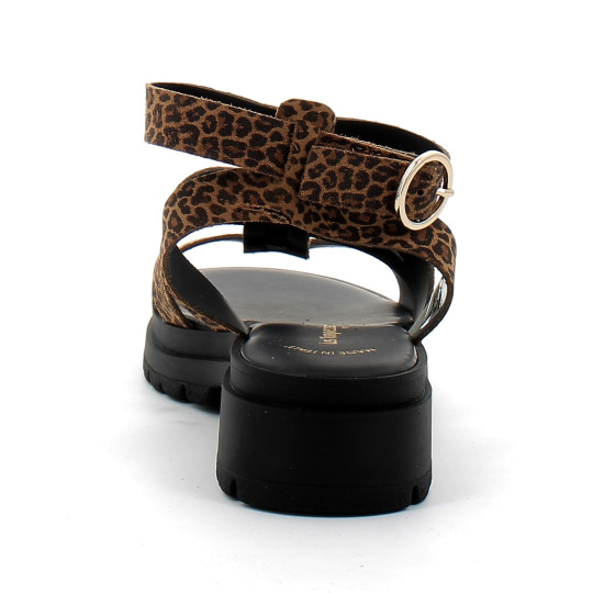 Sandales femme en cuir imprimé léopard Toboleo leopard 330931