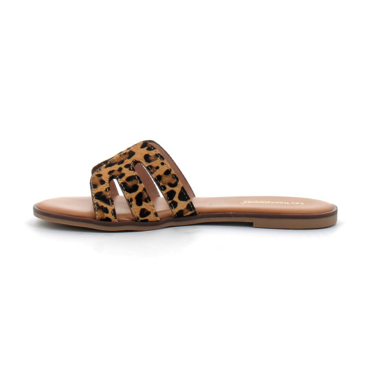 Mules femme à imprimé animalier leopard c330832