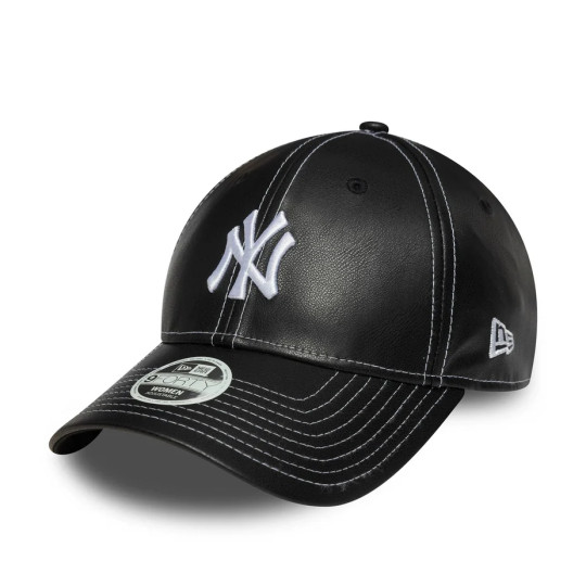 Casquette Femme 9FORTY Adjustable New York Yankees MLB Topstitch PU noir osfm