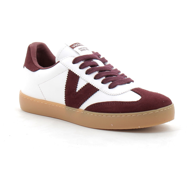 Baskets blanches unisexes burdeos