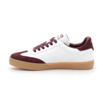 Baskets blanches unisexes burdeos