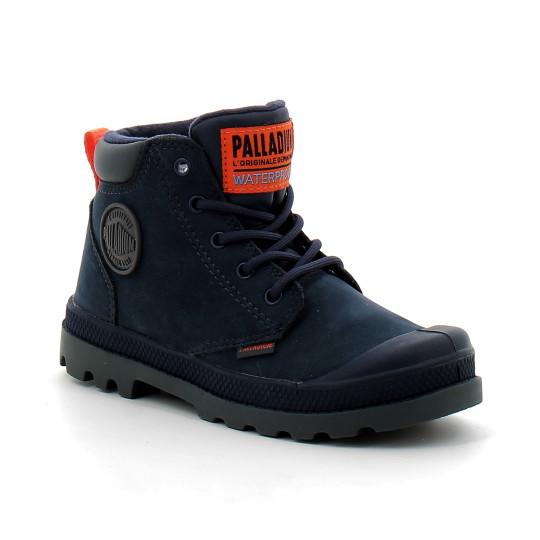Chaussure enfant waterproof en cuir indigo 57216-425-m