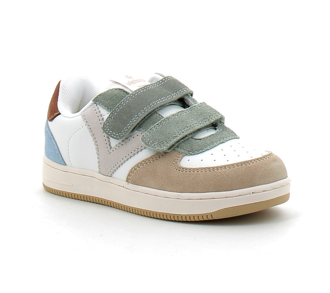 Basket à scratch pour enfant TIEMPO SCRATCH CUIR FENDU MULTICOLORE arena