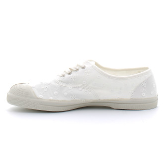 Tennis à lacet broderie pour adulte new ecru f15004c17l26t6-0103